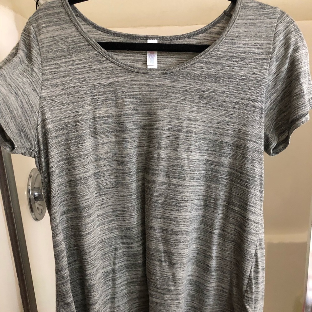 Lularoe Solid grey and black Classic T